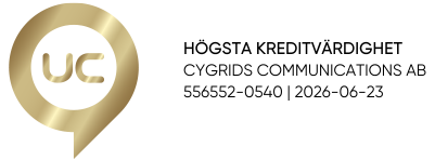 UC Gold Status - högsta kreditvärdighet för Cygrids Communications AB